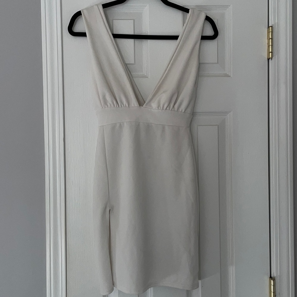 Nasty Gal Collection Formal Mini Dress, White, size:2